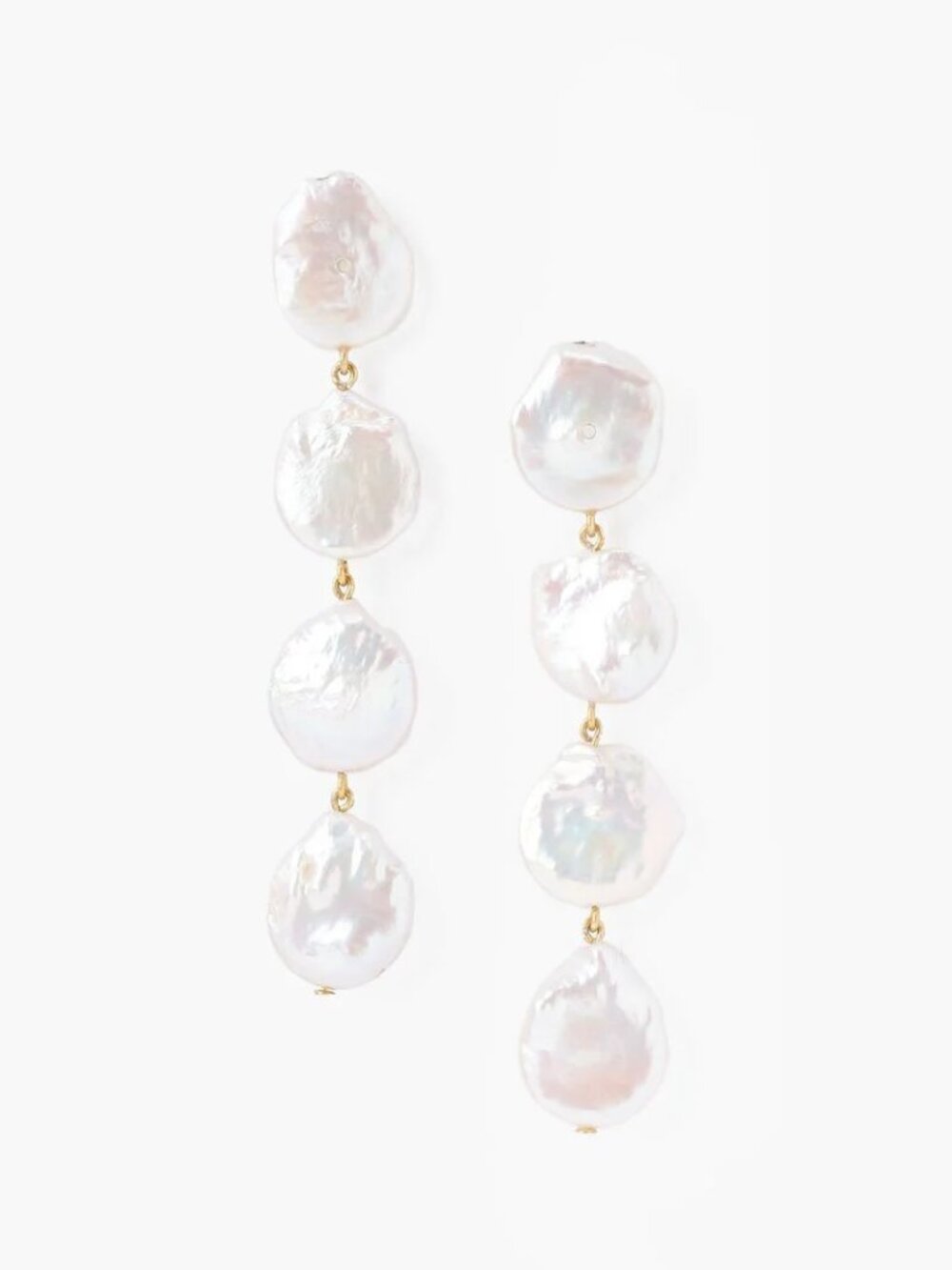 Chan Luu Four Tiered White Keshi Pearl Earrings - Picture 2 of 2